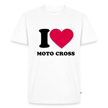 I love moto cross - T-shirt Premium bio Homme - blanc - Devant - Nico (187cm)