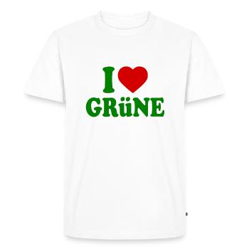 J’adore le vert - T-shirt Premium bio Homme - blanc - Devant - Nico (187cm)
