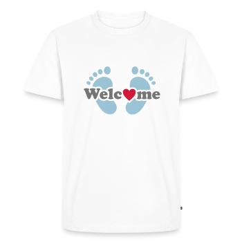 Welcome Me! Baby feet pregnancy - baby bump - Men's Premium Organic T-Shirt - white - Front - Nico (187cm)