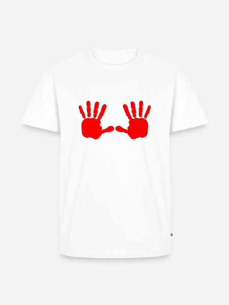 Iran - Red hand - blood hand - BLOODY HAND - Men's Premium Organic T-Shirt - white
