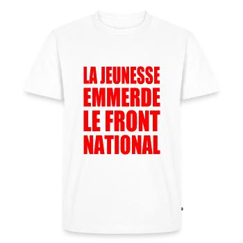 la jeunesse emmerde front national - T-shirt Premium bio Homme - blanc - Devant - Nico (187cm)