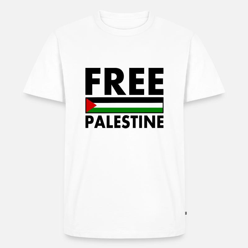 Free palestine - Männer Premium Bio T-Shirt - Weiß