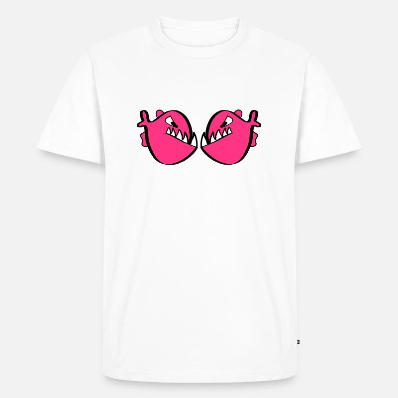 Rote Piranhas - Männer Premium Bio T-Shirt - Weiß