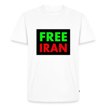 Free iran - T-shirt Premium bio Homme - blanc - Devant - Nico (187cm)