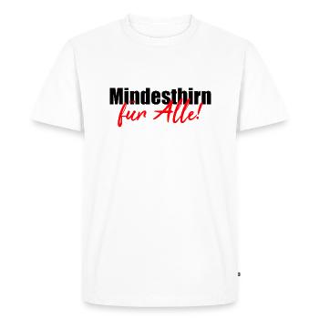 Mindesthirn - Männer Premium Bio T-Shirt - Weiß - Vorne - Nico (187cm)