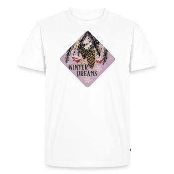 Hiver vintage - T-shirt Premium bio Homme - blanc - Devant - Nico (187cm)
