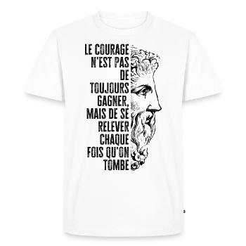 le courage n'est pas de toujours gagner - T-shirt Premium bio Homme - blanc - Devant - Nico (187cm)