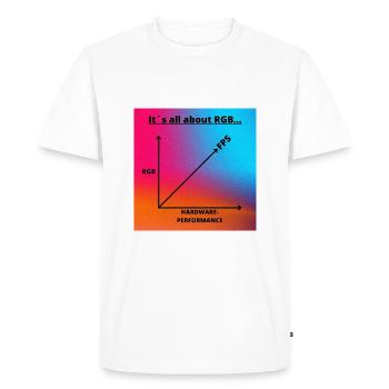 RVB et FPS - Qu’est-ce que cela a à voir l’un avec l’autre? - T-shirt Premium bio Homme - blanc - Devant - Nico (187cm)