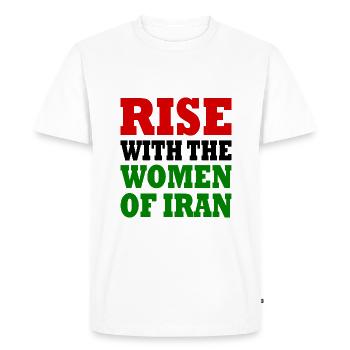 Rise with the women of iran - Men's Premium Organic T-Shirt - white - Front - Nico (187cm)