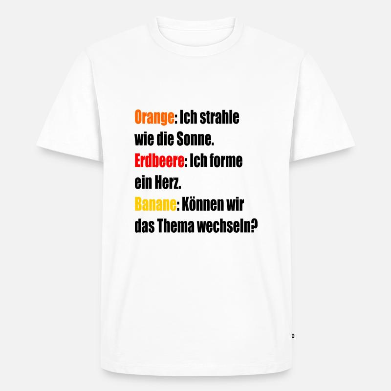 Orange Erdbeere Banane - Männer Premium Bio T-Shirt - Weiß