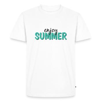 Profitez de l’été - T-shirt Premium bio Homme - blanc - Devant - Nico (187cm)