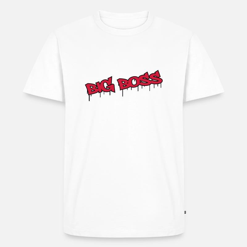 Big Boss - Männer Premium Bio T-Shirt - Weiß