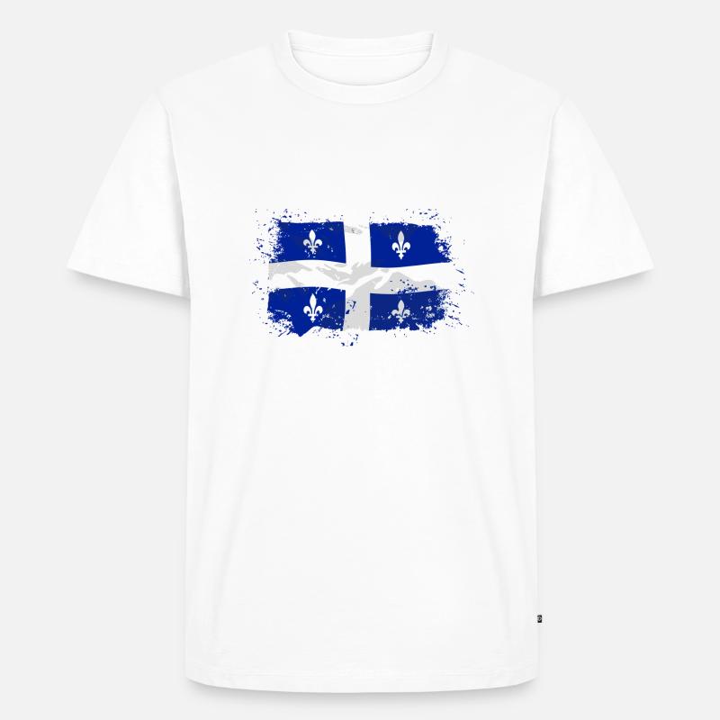 Quebec Flag - Männer Premium Bio T-Shirt - Weiß