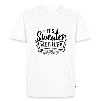 C'est le temps du chandail - T-shirt Premium bio Homme - blanc - Devant - Nico (187cm)