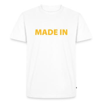 Made in meeting - Men's Premium Organic T-Shirt - white - Front - Nico (187cm)