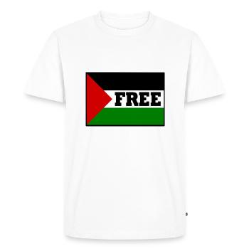 Free palestine - T-shirt Premium bio Homme - blanc - Devant - Nico (187cm)