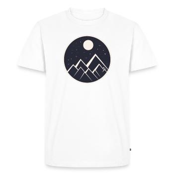 Mountain in Starry Night logo - Men's Premium Organic T-Shirt - white - Front - Nico (187cm)