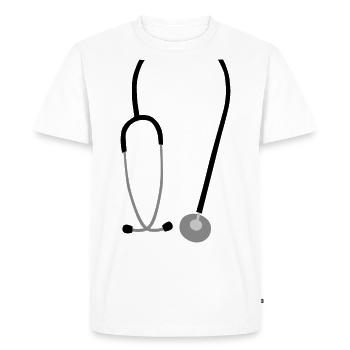 CORONA DOCTOR mask masque facial - T-shirt Premium bio Homme - blanc - Devant - Nico (187cm)