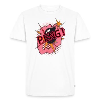 PENG! Bande dessinée dessin image bombe vintage rétro - T-shirt Premium bio Homme - blanc - Devant - Nico (187cm)