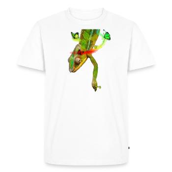 chameleon - Men's Premium Organic T-Shirt - white - Front - Nico (187cm)