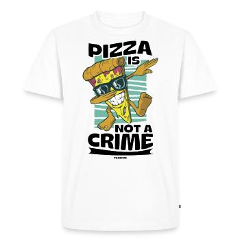 La pizza n’est pas un crime - T-shirt Premium bio Homme - blanc - Devant - Nico (187cm)