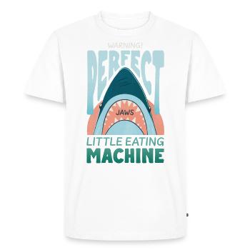 Jaws Perfect Little Eating Machine - Men's Premium Organic T-Shirt - white - Front - Nico (187cm)