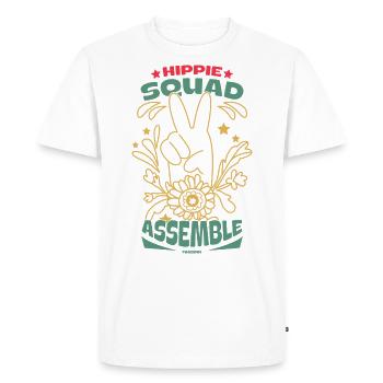 the hippie troupe gathers - Men's Premium Organic T-Shirt - white - Front - Nico (187cm)