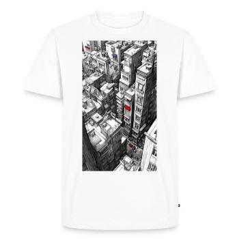 Graphic Novel style City - Men's Premium Organic T-Shirt - white - Front - Nico (187cm)