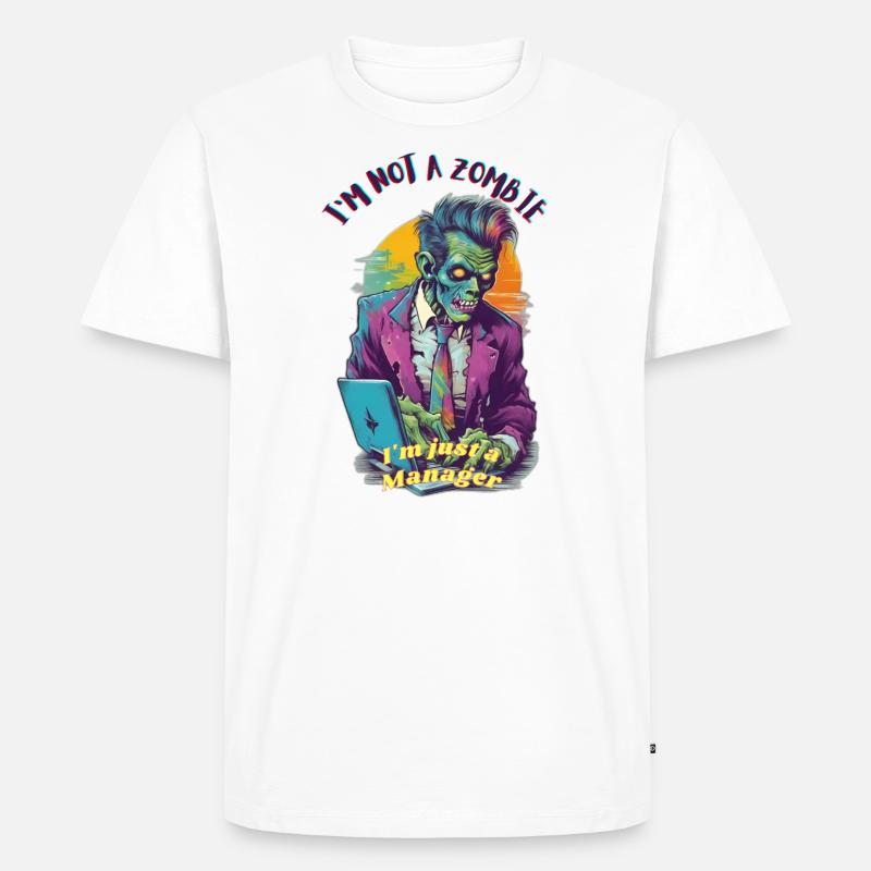 Zombie-Manager - Männer Premium Bio T-Shirt - Weiß