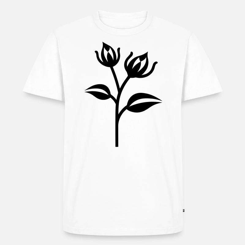 Blume - Männer Premium Bio T-Shirt - Weiß
