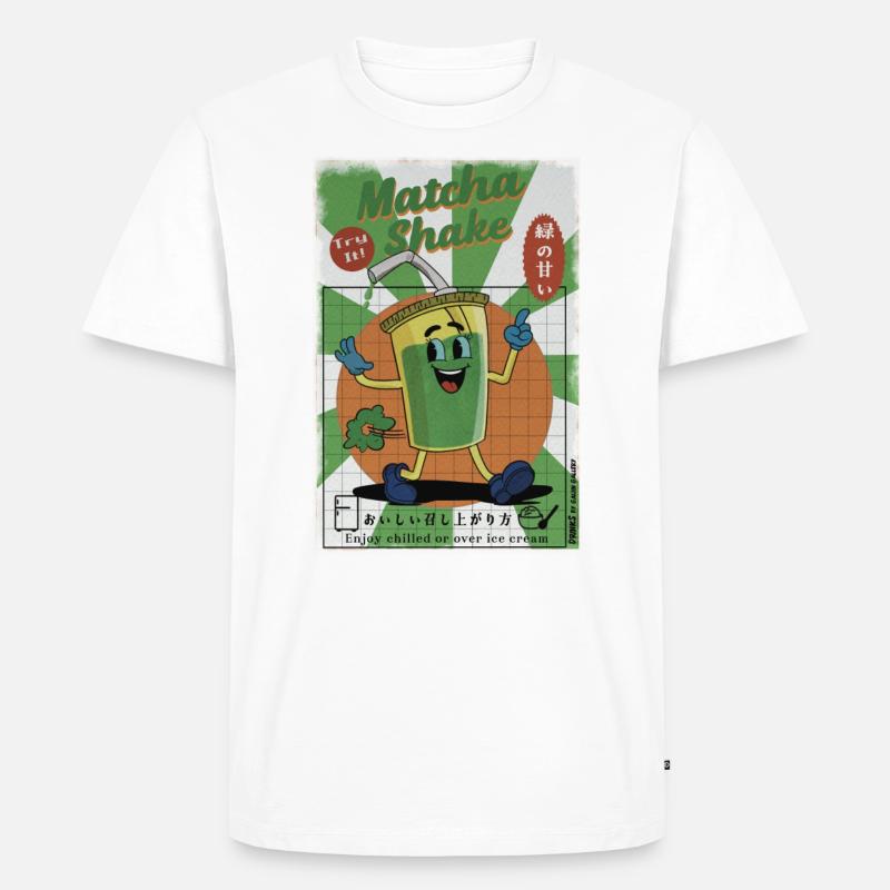 Matcha Shake - Try it! - Männer Premium Bio T-Shirt - Weiß