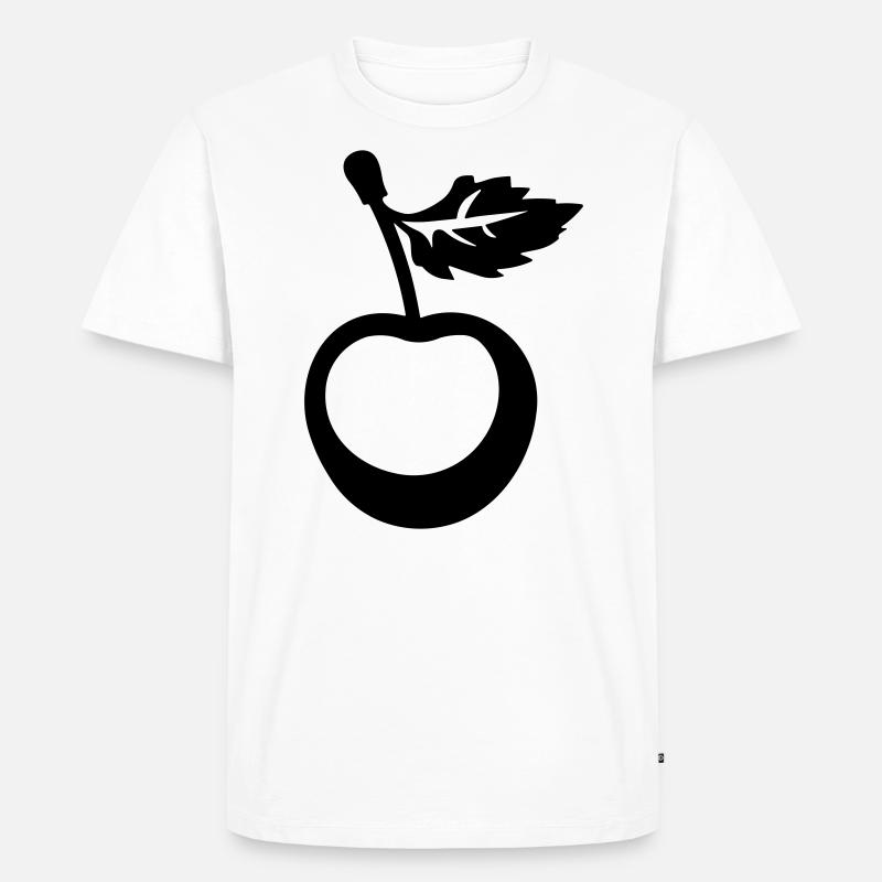 Kirsche - Männer Premium Bio T-Shirt - Weiß