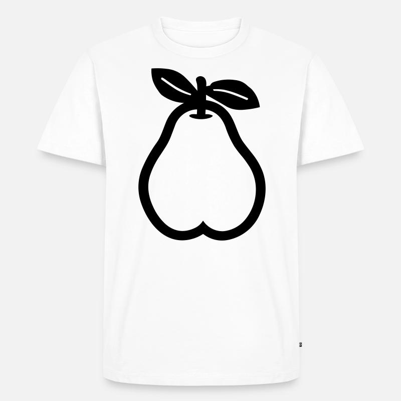 Birne - Männer Premium Bio T-Shirt - Weiß
