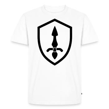 bouclier - T-shirt Premium bio Homme - blanc - Devant - Nico (187cm)
