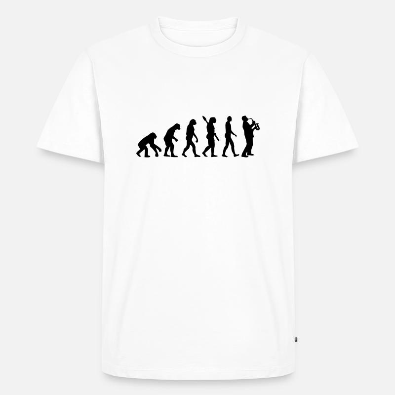 Evolution Saxophone - Men's Premium Organic T-Shirt - white