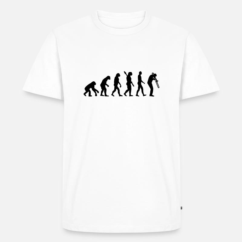Evolution Trombone - T-shirt Premium bio Homme - blanc
