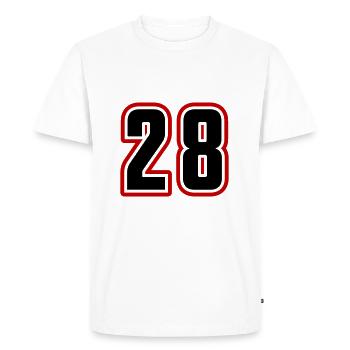 28 nombre symbole - T-shirt Premium bio Homme - blanc - Devant - Nico (187cm)