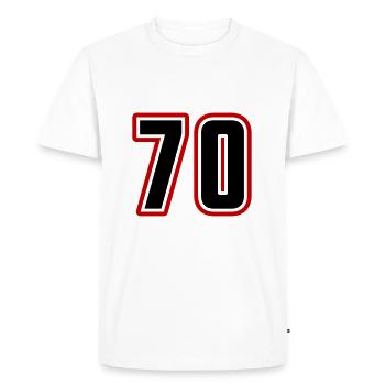 70 nombre symbole - T-shirt Premium bio Homme - blanc - Devant - Nico (187cm)