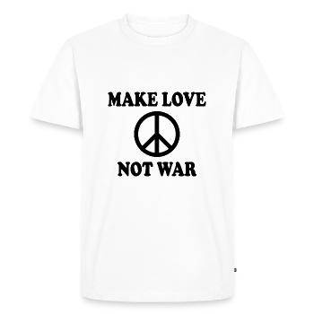 Make love not war - T-shirt Premium bio Homme - blanc - Devant - Nico (187cm)