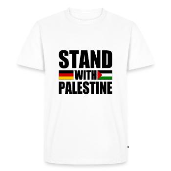 Stand with palestine - T-shirt Premium bio Homme - blanc - Devant - Nico (187cm)