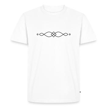 Ornement avec des lignes courbes et un losange - T-shirt Premium bio Homme - blanc - Devant - Nico (187cm)