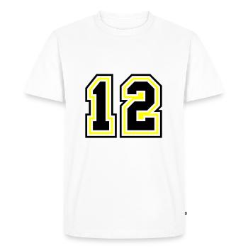 12 symbole de nombre - T-shirt Premium bio Homme - blanc - Devant - Nico (187cm)