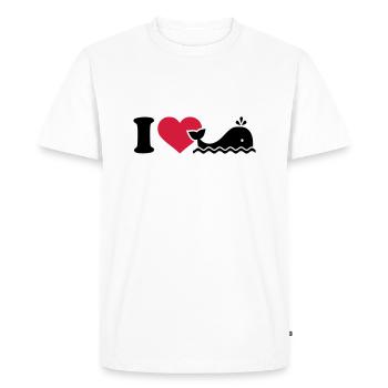 I love Whale - Men's Premium Organic T-Shirt - white - Front - Nico (187cm)