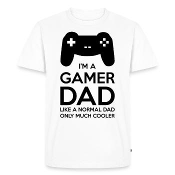 GAMER PAPA - T-shirt Premium bio Homme - blanc - Devant - Nico (187cm)