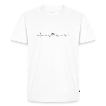 Heartbeat with mobile home - Men's Premium Organic T-Shirt - white - Front - Nico (187cm)