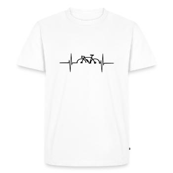 vélo fréquence cardiaque pulsation - T-shirt Premium bio Homme - blanc - Devant - Nico (187cm)
