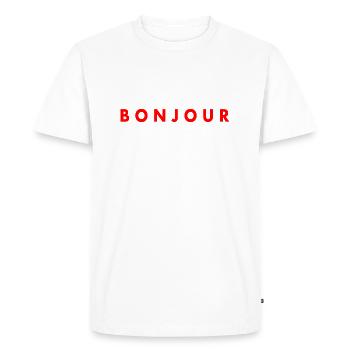 Bonjour - T-shirt Premium bio Homme - blanc - Devant - Nico (187cm)