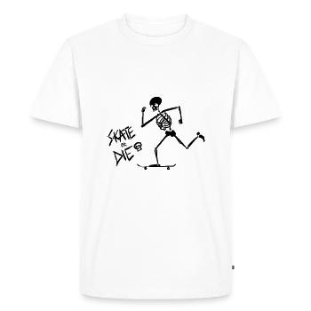 Skate or Die 2 – Skeleton Skater - Men's Premium Organic T-Shirt - white - Front - Nico (187cm)