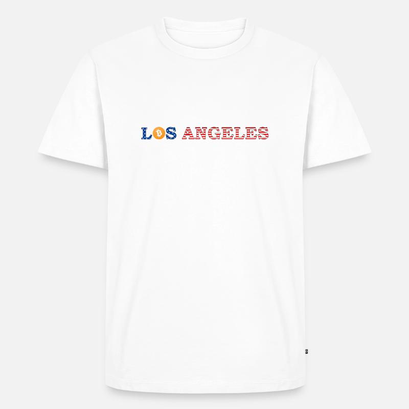 Bitcoin Los Angeles - Männer Premium Bio T-Shirt - Weiß