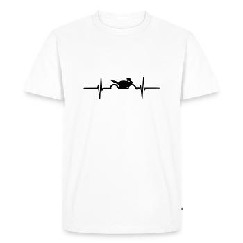 motorcycle beat, ECG, heart, heart - Men's Premium Organic T-Shirt - white - Front - Nico (187cm)